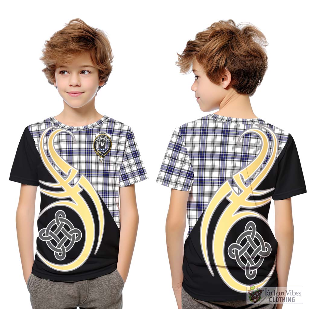 Hannay Tartan Kid T-Shirt with Family Crest and Celtic Symbol Style Youth XL Size14 - Tartan Vibes Clothing