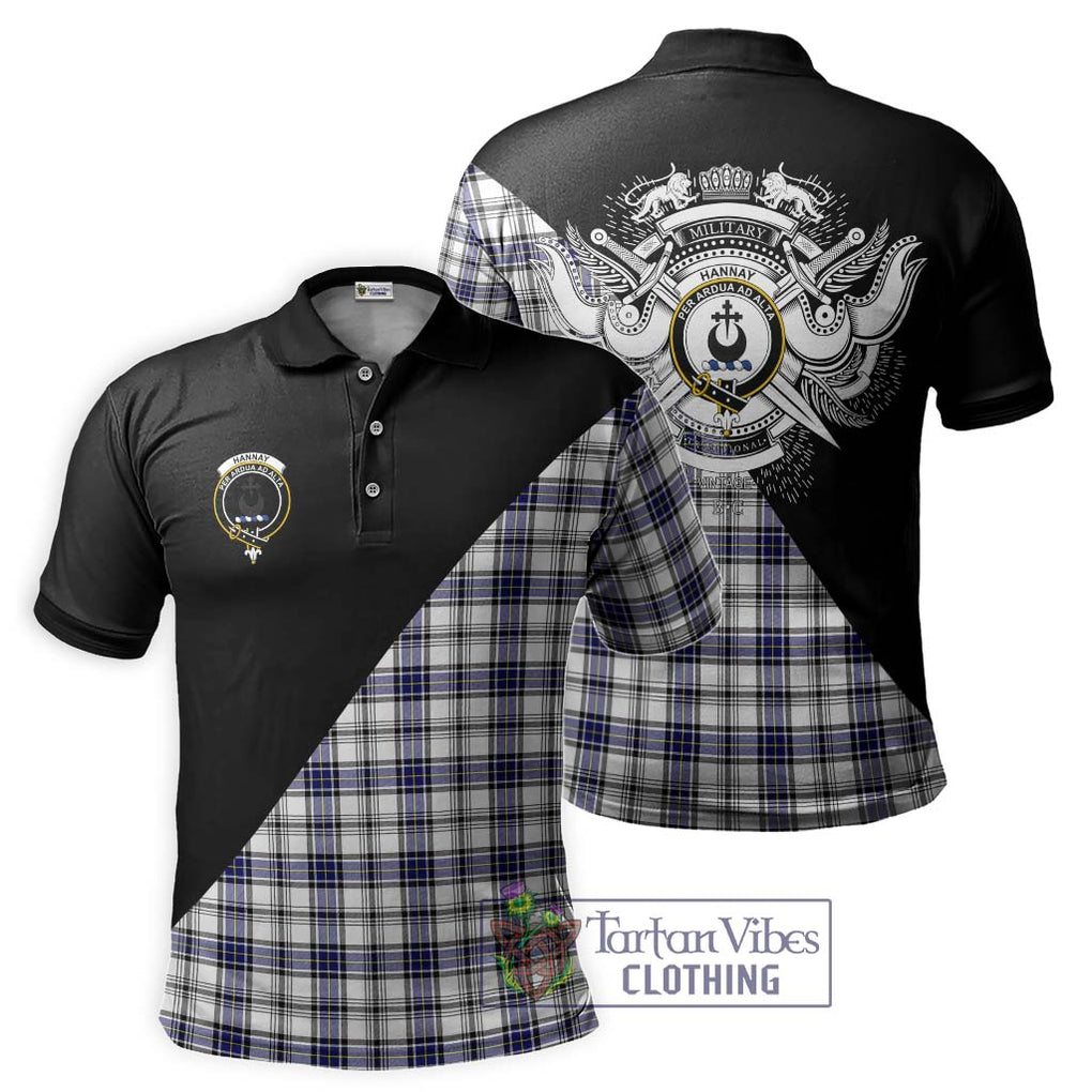 Hannay Tartan Polo Shirt with Family Crest and Military Logo Style Kid - Tartanvibesclothing Shop