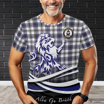 Hannay Modern Tartan T-Shirt with Alba Gu Brath Regal Lion Emblem