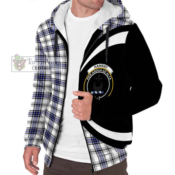 Hannay Tartan Sherpa Hoodie with Family Crest Circle Style