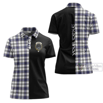 Hannay Tartan Women's Polo Shirt with Family Crest and Half Of Me Style Women - Tartanvibesclothing Shop