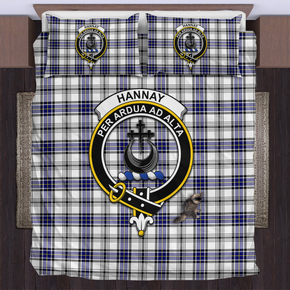 Hannay Tartan Bedding Set with Family Crest US Bedding Set - Tartan Vibes Clothing