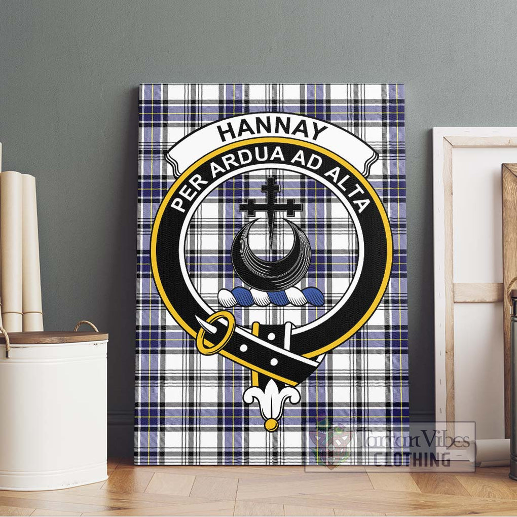 Hannay Tartan Canvas Print Wall Art with Family Crest Without Frame - Tartan Vibes Clothing
