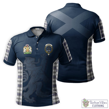 Hannay Modern Tartan Men's Polo Shirt with Family Crest and Lion Rampant Vibes Sport Style