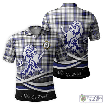 Hannay Tartan Polo Shirt with Alba Gu Brath Regal Lion Emblem