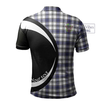 Hannay Tartan Men's Polo Shirt with Family Crest Circle Style - Tartan Vibes Clothing