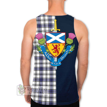 Tartan Vibes Clothing Hannay Modern Tartan Men's Tank Top with Scottish Lion Royal Arm Half Style