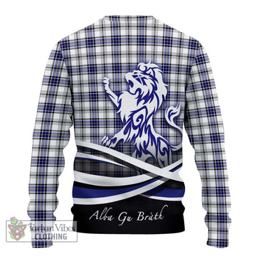 Hannay Tartan Knitted Sweater with Alba Gu Brath Regal Lion Emblem - Tartanvibesclothing Shop