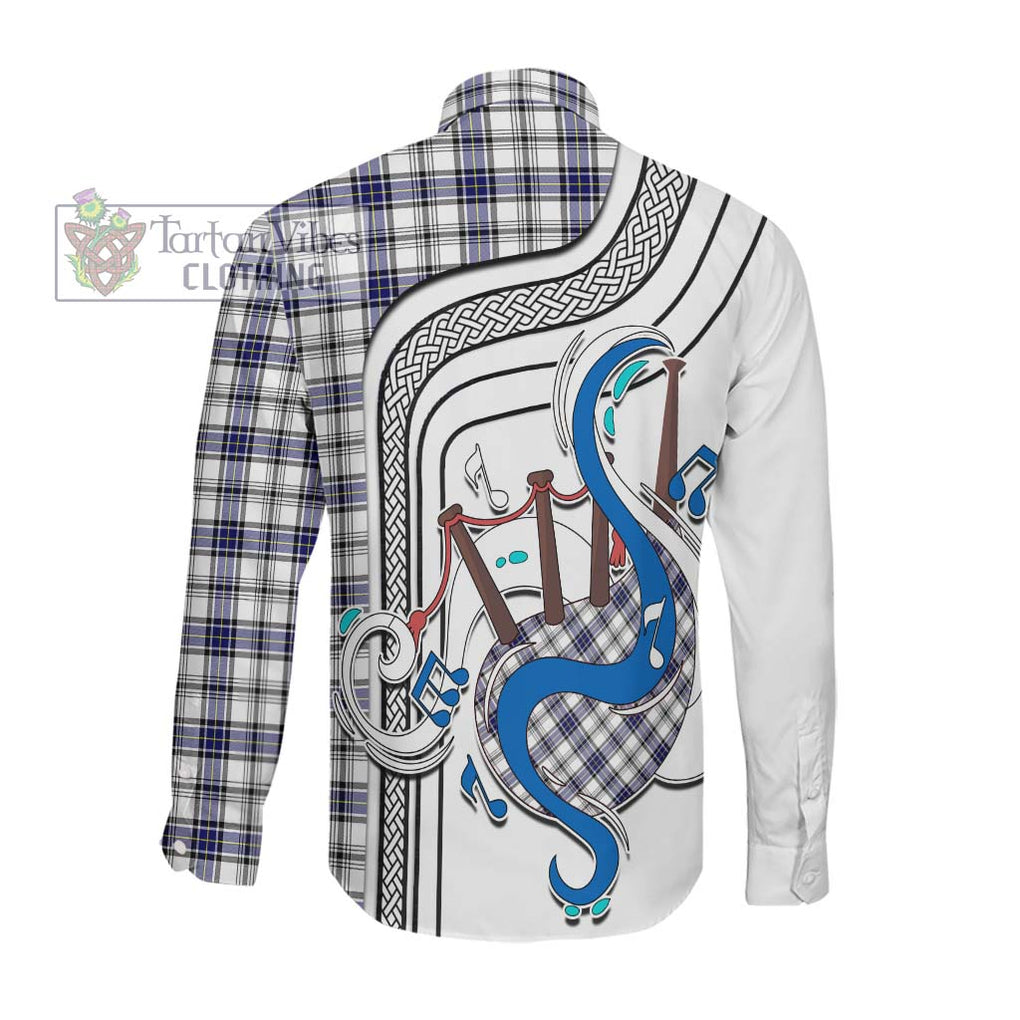Hannay Tartan Long Sleeve Button Shirt with Epic Bagpipe Style Men's Shirt - Tartanvibesclothing Shop