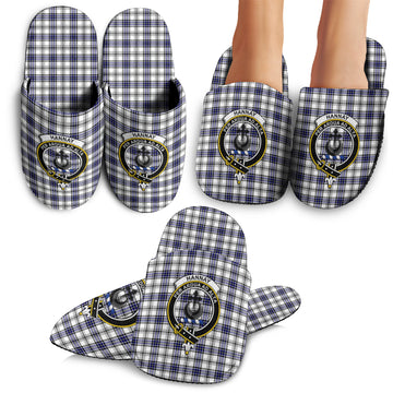 Hannay Modern Tartan Home Slippers with Family Crest