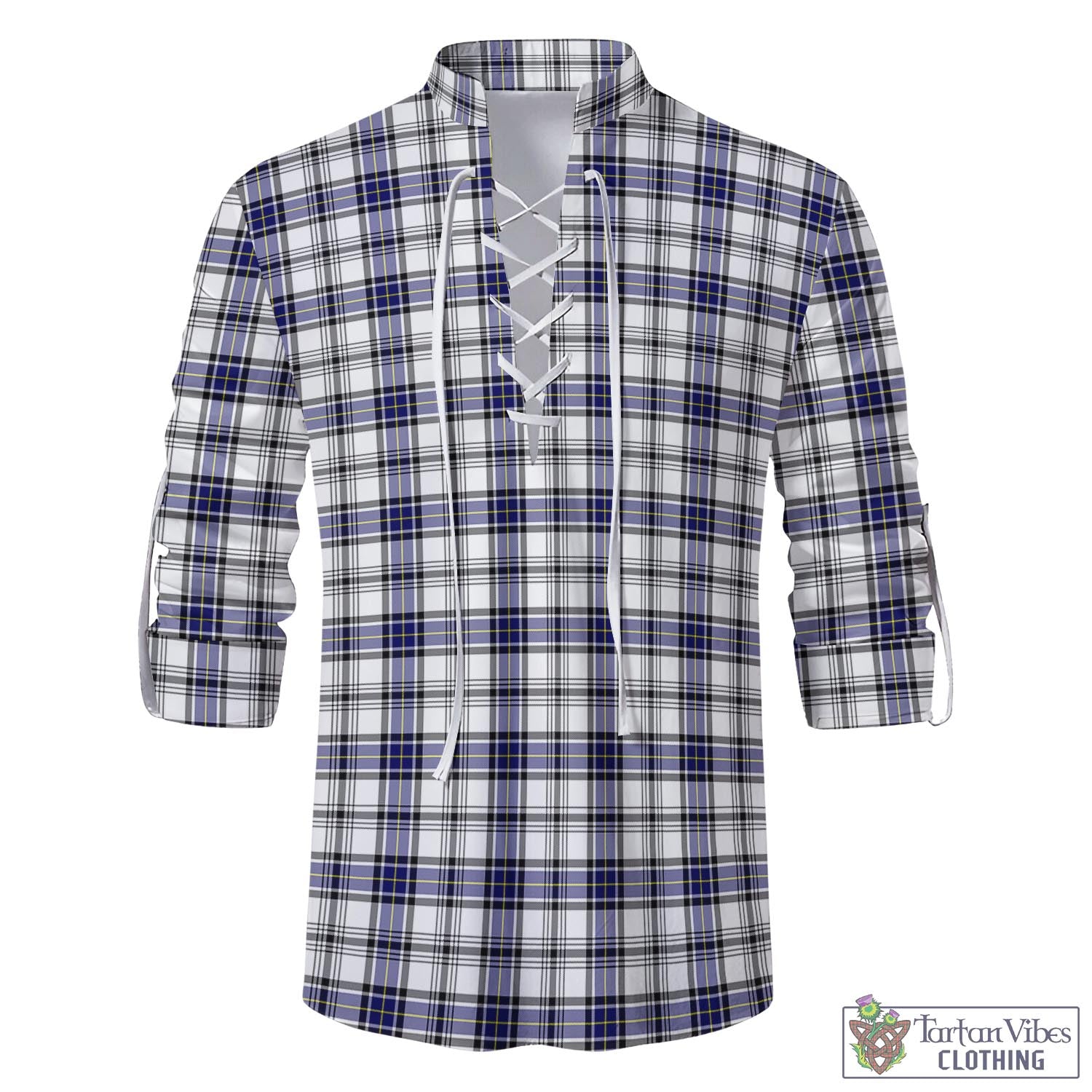 Tartan Vibes Clothing Hannay Modern Tartan Men's Scottish Traditional Jacobite Ghillie Kilt Shirt