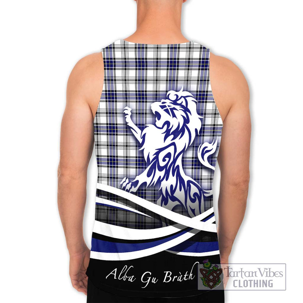 Hannay Tartan Men's Tank Top with Alba Gu Brath Regal Lion Emblem - Tartanvibesclothing Shop