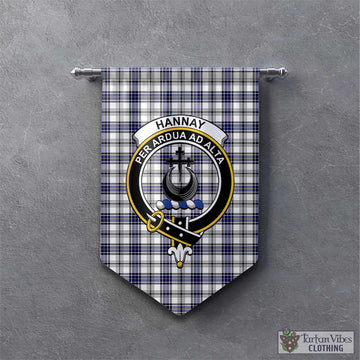 Hannay Modern Tartan Gonfalon, Tartan Banner with Family Crest