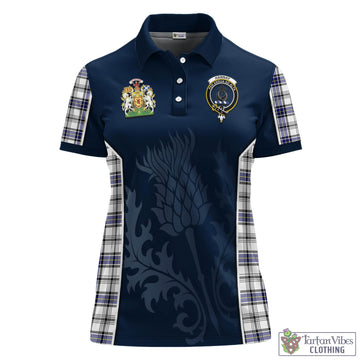 Tartan Vibes Clothing Hannay Modern Tartan Women's Polo Shirt with Family Crest and Scottish Thistle Vibes Sport Style