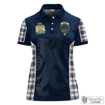 Hannay Modern Tartan Women's Polo Shirt with Family Crest and Lion Rampant Vibes Sport Style