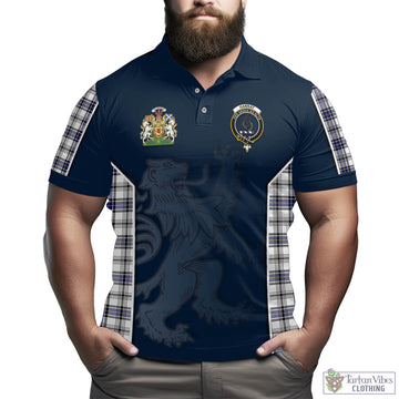 Hannay Modern Tartan Men's Polo Shirt with Family Crest and Lion Rampant Vibes Sport Style