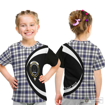 Hannay Tartan Kid T-Shirt with Family Crest Circle Style - Tartan Vibes Clothing
