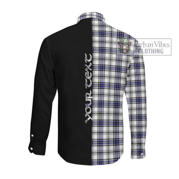 Hannay Tartan Long Sleeve Button Shirt with Family Crest and Half Of Me Style