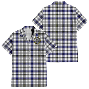 Hannay Tartan Hawaiian Shirt with Family Crest