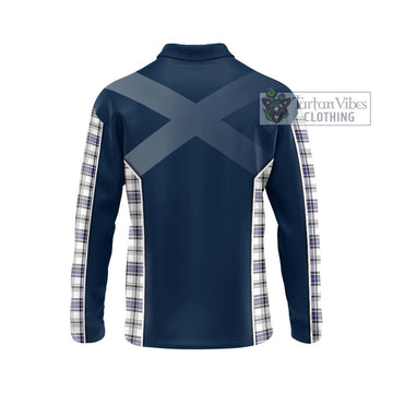 Hannay Tartan Long Sleeve Polo Shirt with Family Crest and Lion Rampant Vibes Sport Style - Tartan Vibes Clothing