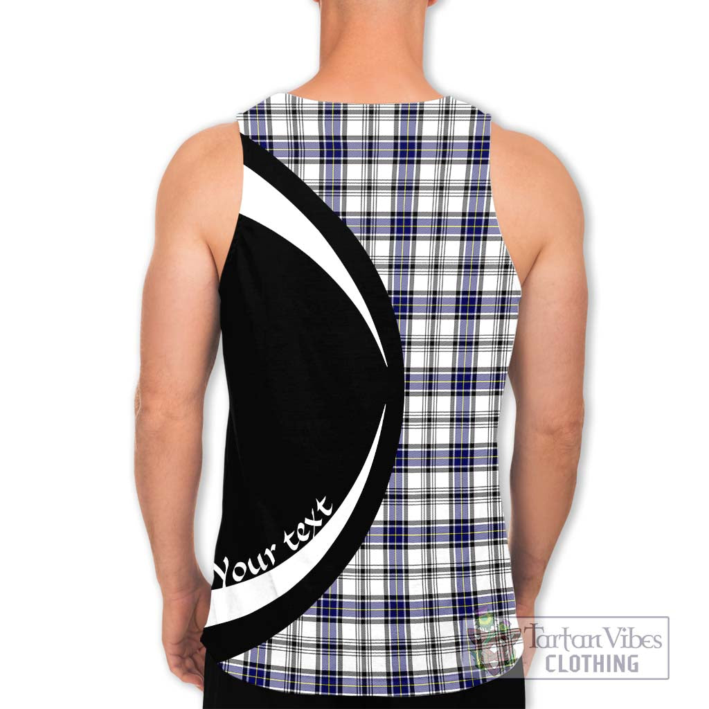 Hannay Tartan Men's Tank Top with Family Crest Circle Style - Tartan Vibes Clothing