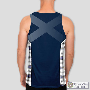 Hannay Modern Tartan Men's Tanks Top with Family Crest and Scottish Thistle Vibes Sport Style
