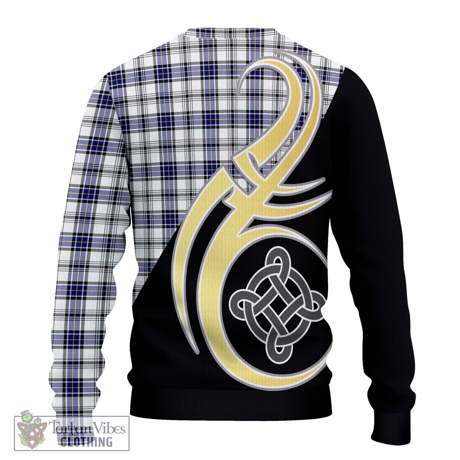 Hannay Tartan Knitted Sweater with Family Crest and Celtic Symbol Style - Tartan Vibes Clothing