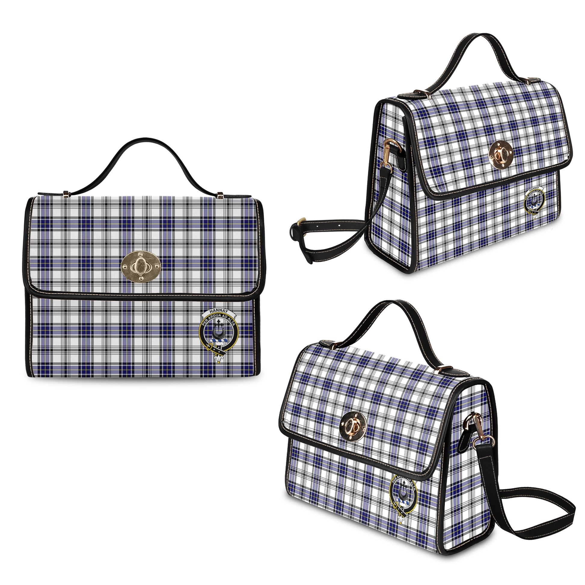 hannay-modern-tartan-leather-strap-waterproof-canvas-bag-with-family-crest
