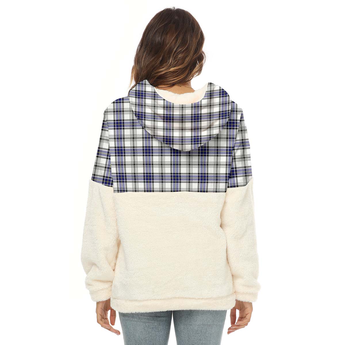 Hannay Tartan Women's Borg Fleece Hoodie With Half Zip - Tartan Vibes Clothing