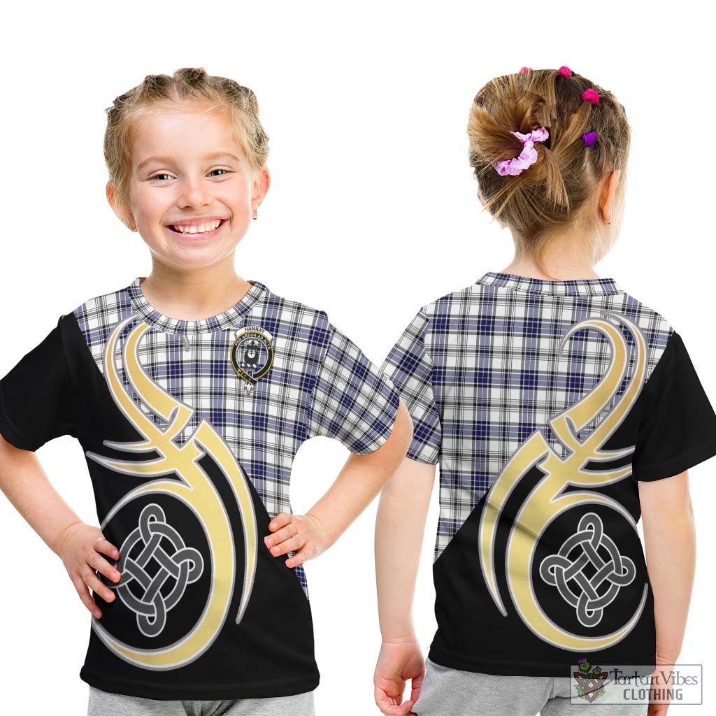 Hannay Tartan Kid T-Shirt with Family Crest and Celtic Symbol Style - Tartan Vibes Clothing