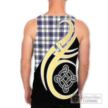 Hannay Tartan Men's Tank Top with Family Crest and Celtic Symbol Style - Tartan Vibes Clothing