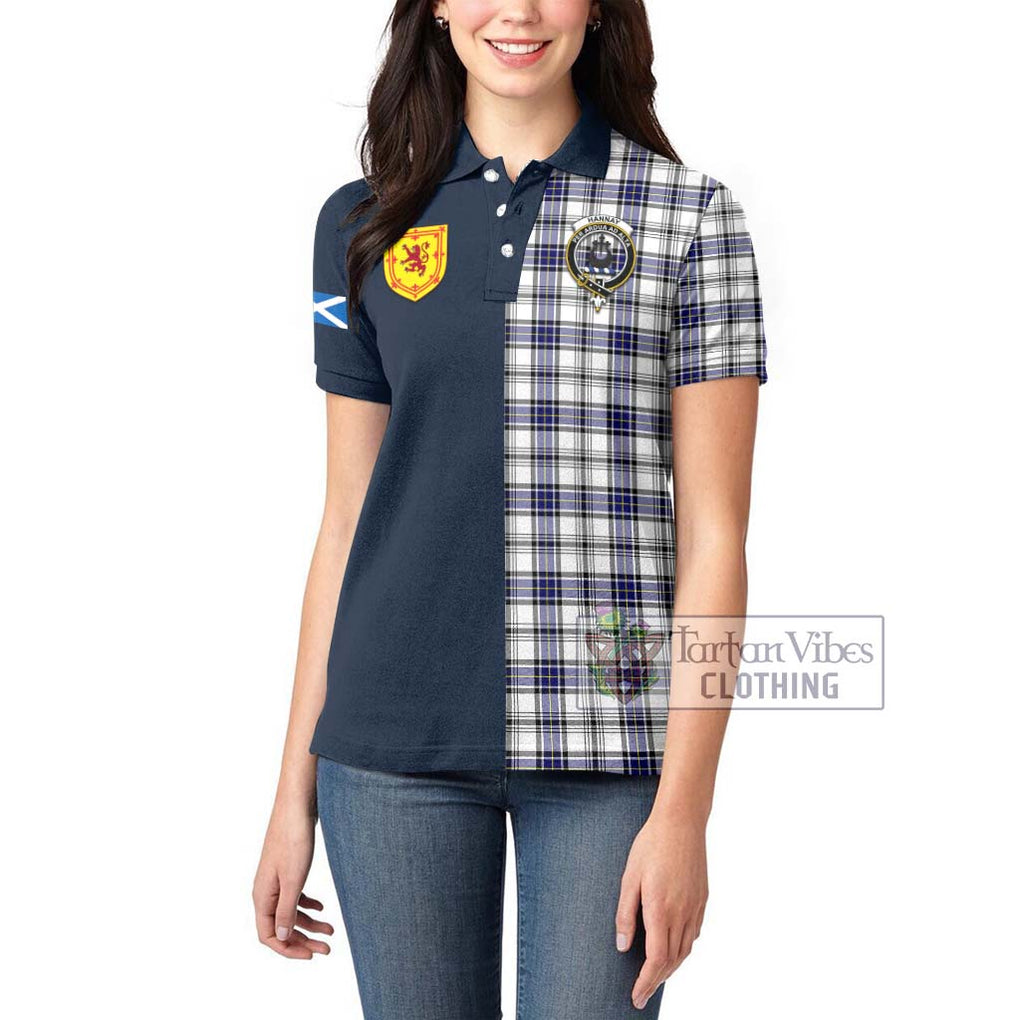 Tartan Vibes Clothing Hannay Modern Tartan Women's Polo Shirt with Scottish Lion Royal Arm Half Style