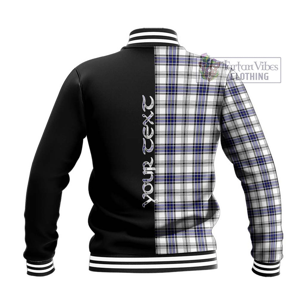 Hannay Tartan Baseball Jacket with Family Crest and Half Of Me Style - Tartanvibesclothing Shop