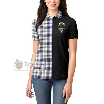Hannay Tartan Women's Polo Shirt with Family Crest and Half Of Me Style - Tartanvibesclothing Shop