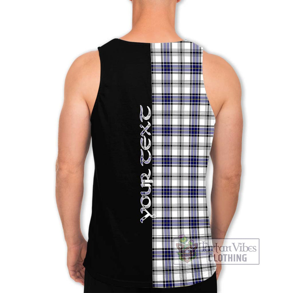 Hannay Tartan Men's Tank Top with Family Crest and Half Of Me Style - Tartanvibesclothing Shop