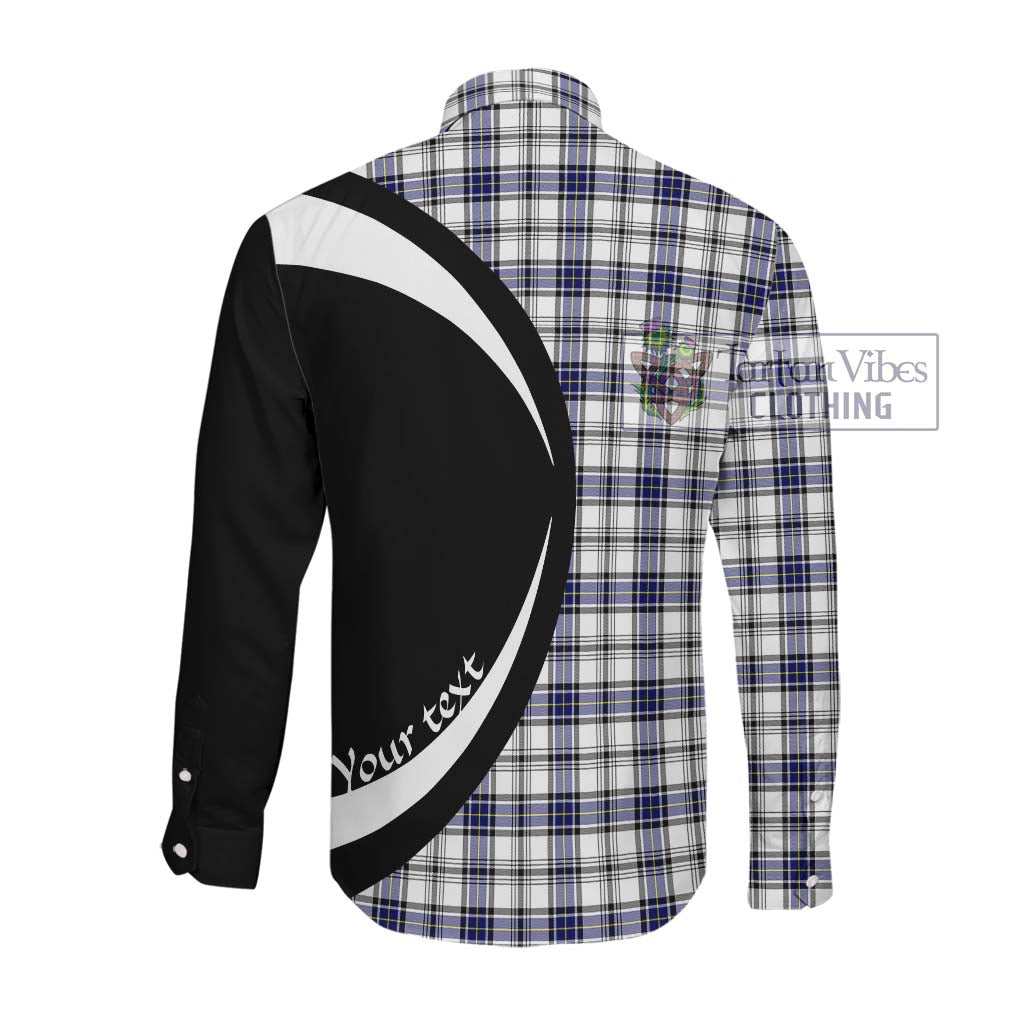 Hannay Tartan Long Sleeve Button Up with Family Crest Circle Style Men's Shirt - Tartan Vibes Clothing