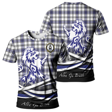 Hannay Modern Tartan T-Shirt with Alba Gu Brath Regal Lion Emblem