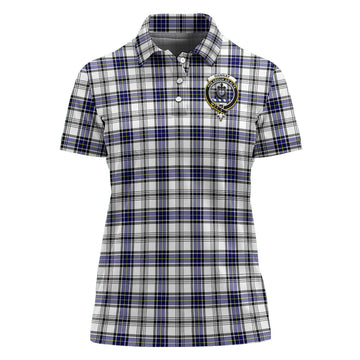 Hannay Modern Tartan Polo Shirt with Family Crest For Women