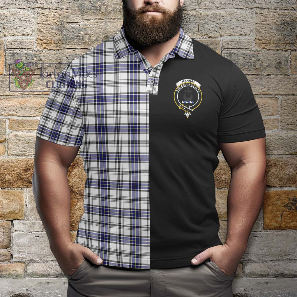 Hannay Tartan Polo Shirt with Family Crest and Half Of Me Style - Tartanvibesclothing Shop