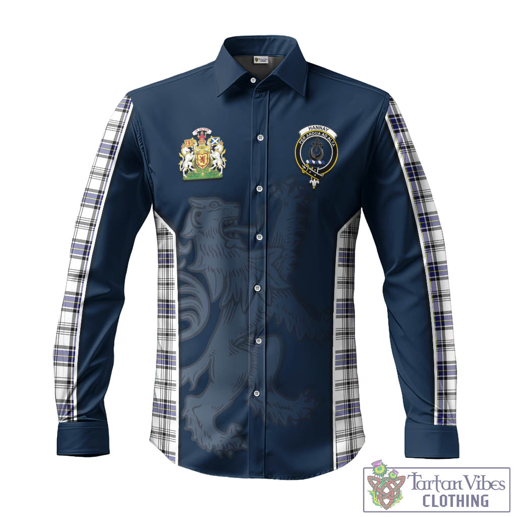 Tartan Vibes Clothing Hannay Modern Tartan Long Sleeve Button Up Shirt with Family Crest and Lion Rampant Vibes Sport Style