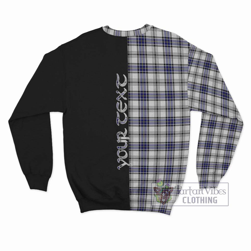 Hannay Tartan Sweatshirt with Family Crest and Half Of Me Style - Tartanvibesclothing Shop