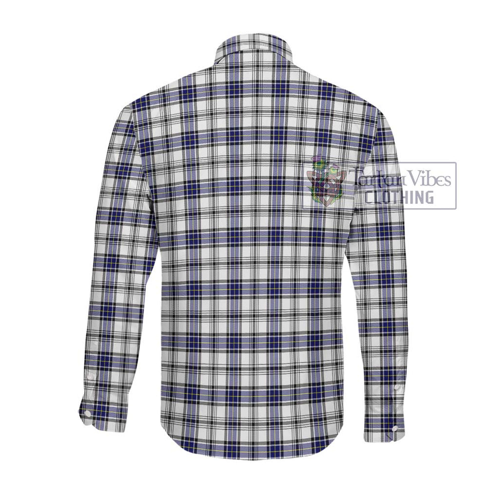 Hannay Tartan Long Sleeve Button Shirt with Family Crest DNA In Me Style - Tartanvibesclothing Shop