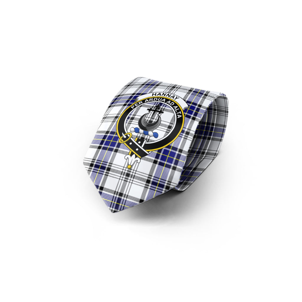 Hannay Tartan Classic Necktie with Family Crest - Tartan Vibes Clothing