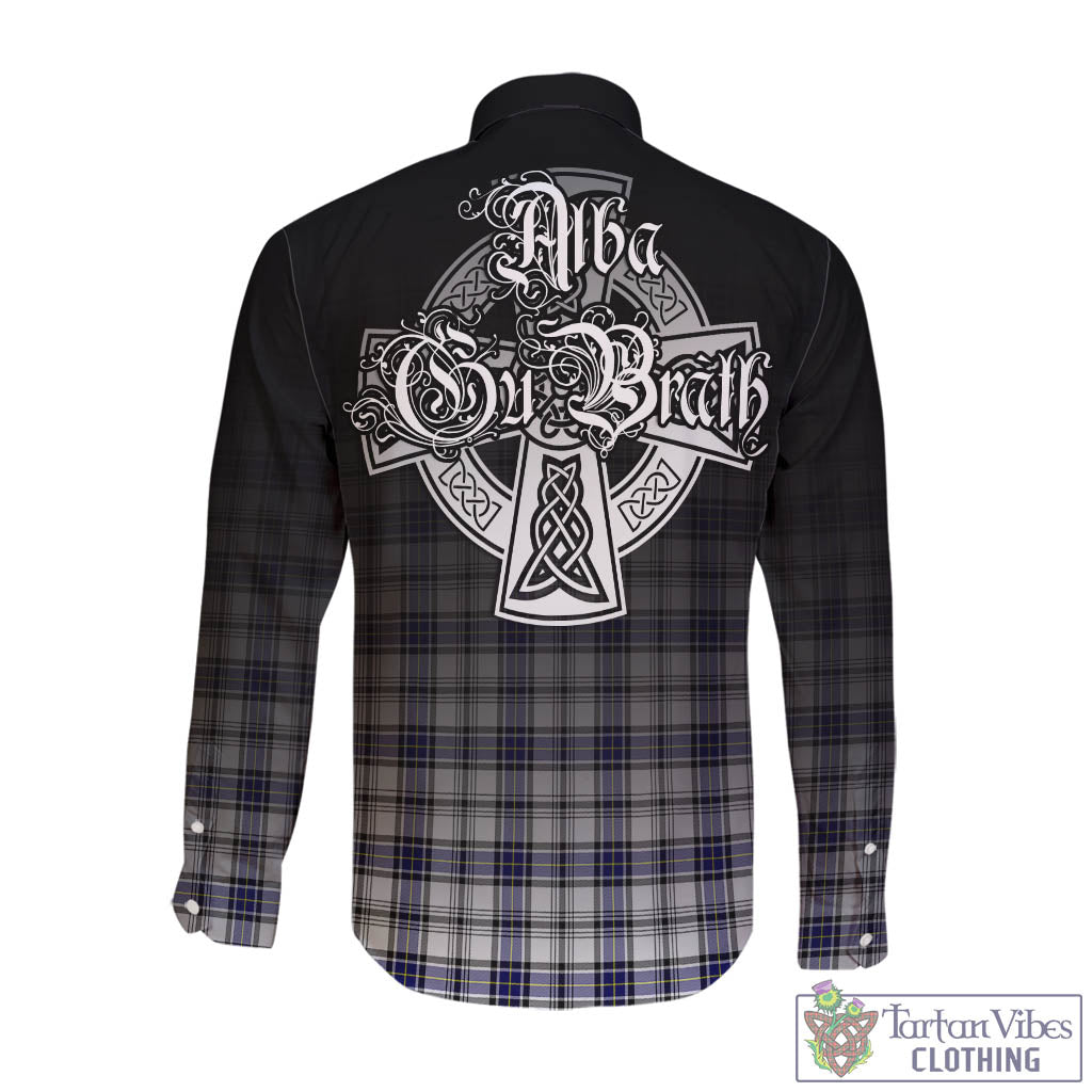 Tartan Vibes Clothing Hannay Modern Tartan Long Sleeve Button Up Featuring Alba Gu Brath Family Crest Celtic Inspired