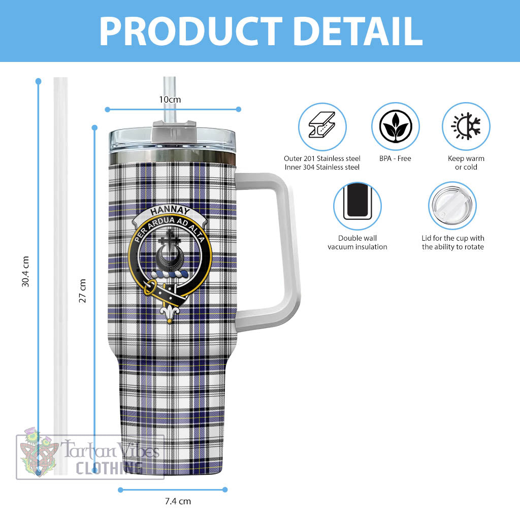 Tartan Vibes Clothing Hannay Modern Tartan and Family Crest Tumbler with Handle