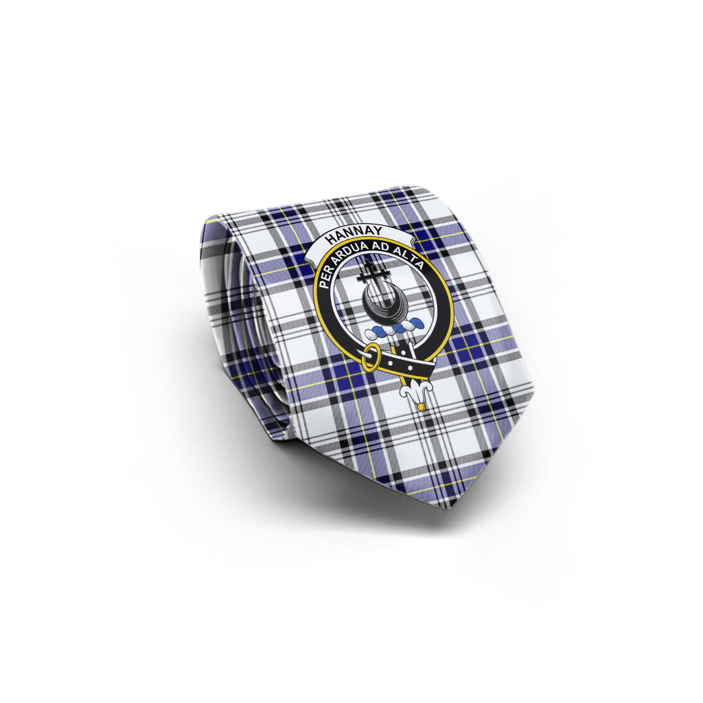 Hannay Tartan Classic Necktie with Family Crest - Tartan Vibes Clothing