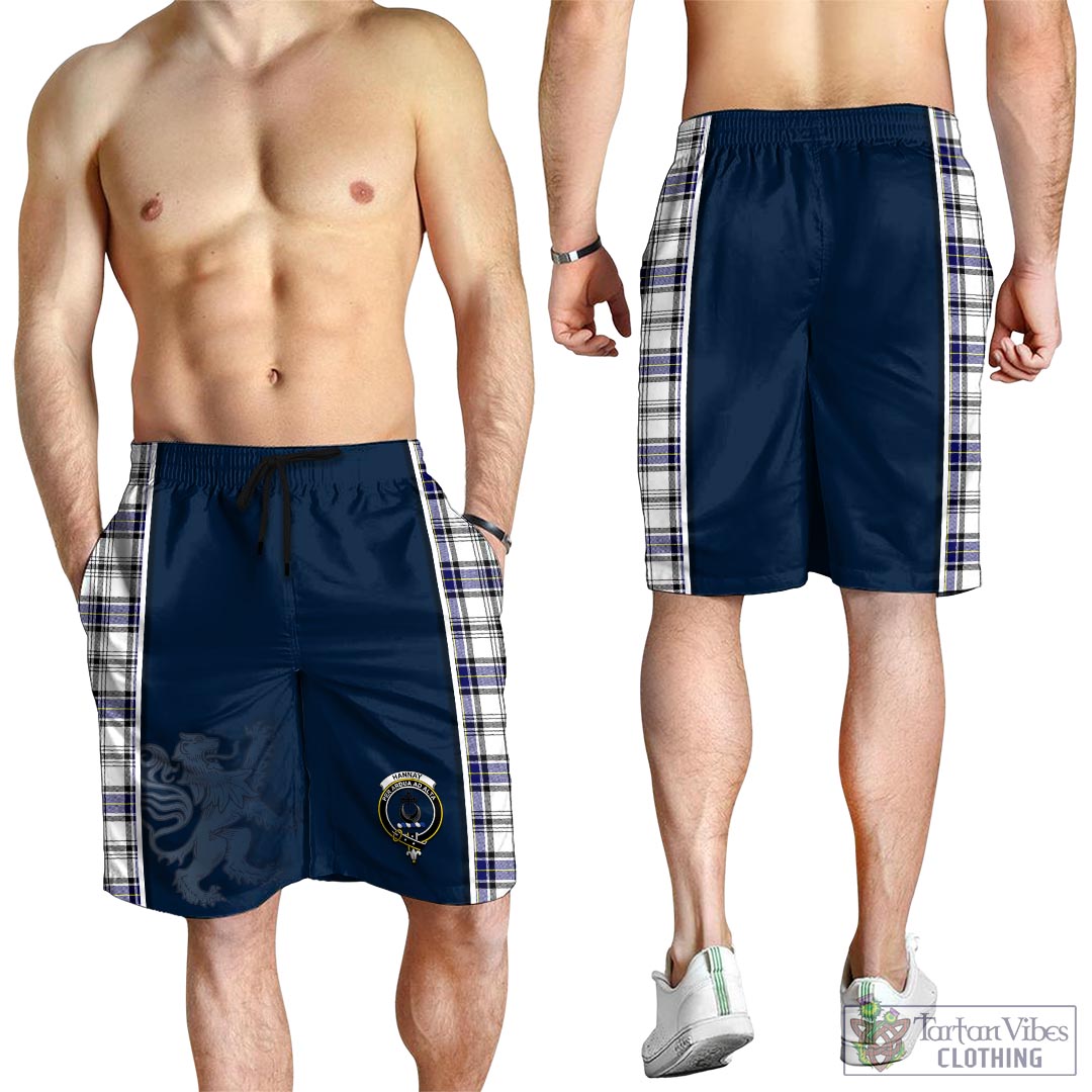 Tartan Vibes Clothing Hannay Modern Tartan Men's Shorts with Family Crest and Lion Rampant Vibes Sport Style
