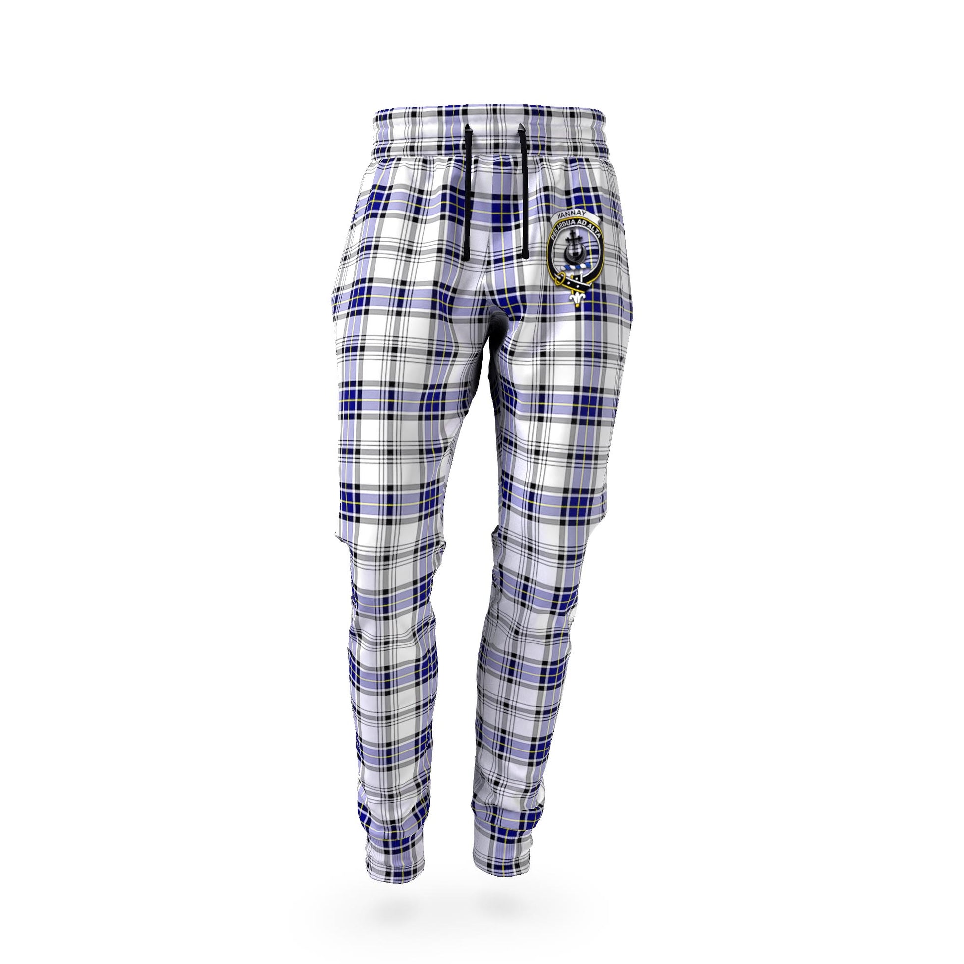 Hannay Tartan Joggers Pants with Family Crest - Tartan Vibes Clothing