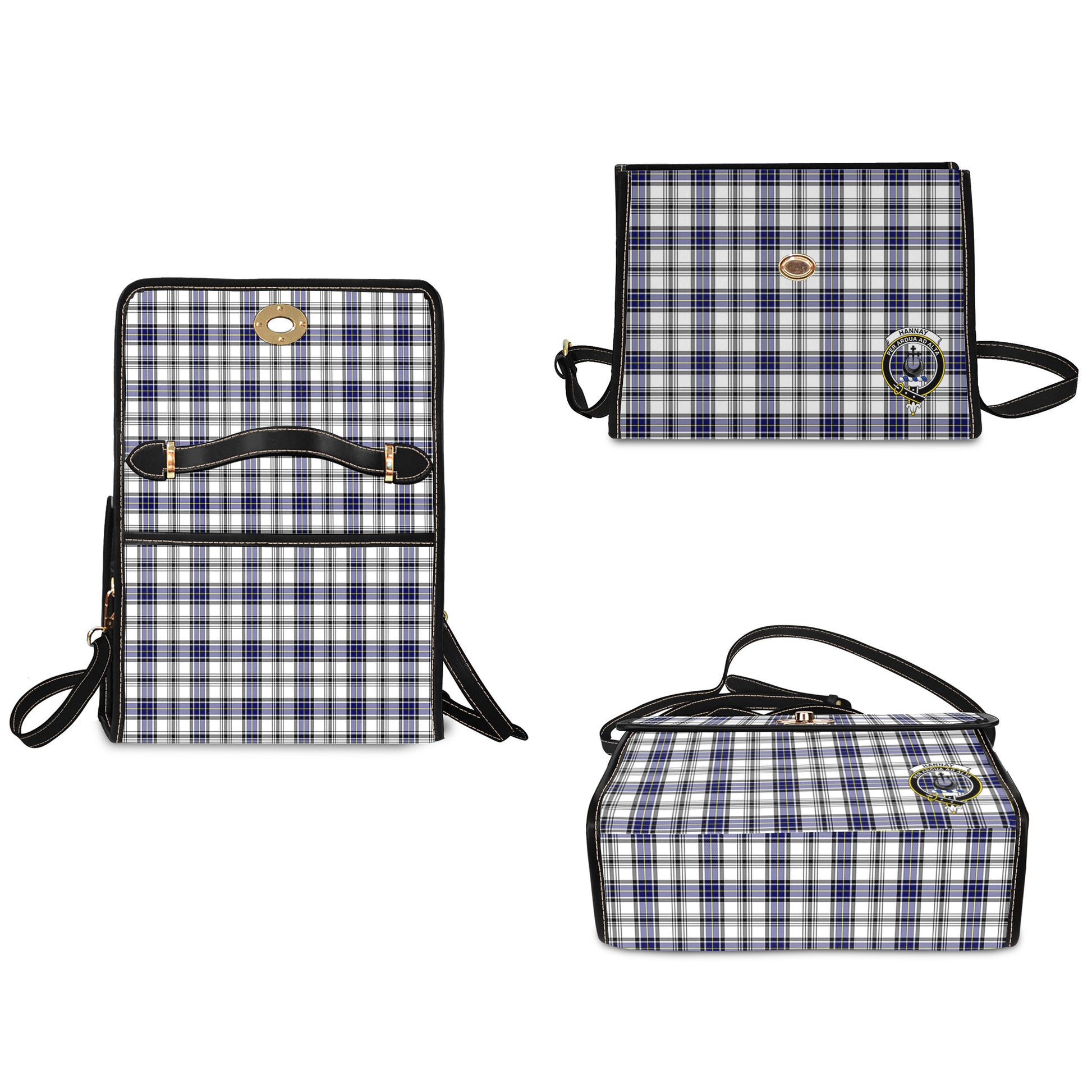 hannay-modern-tartan-leather-strap-waterproof-canvas-bag-with-family-crest