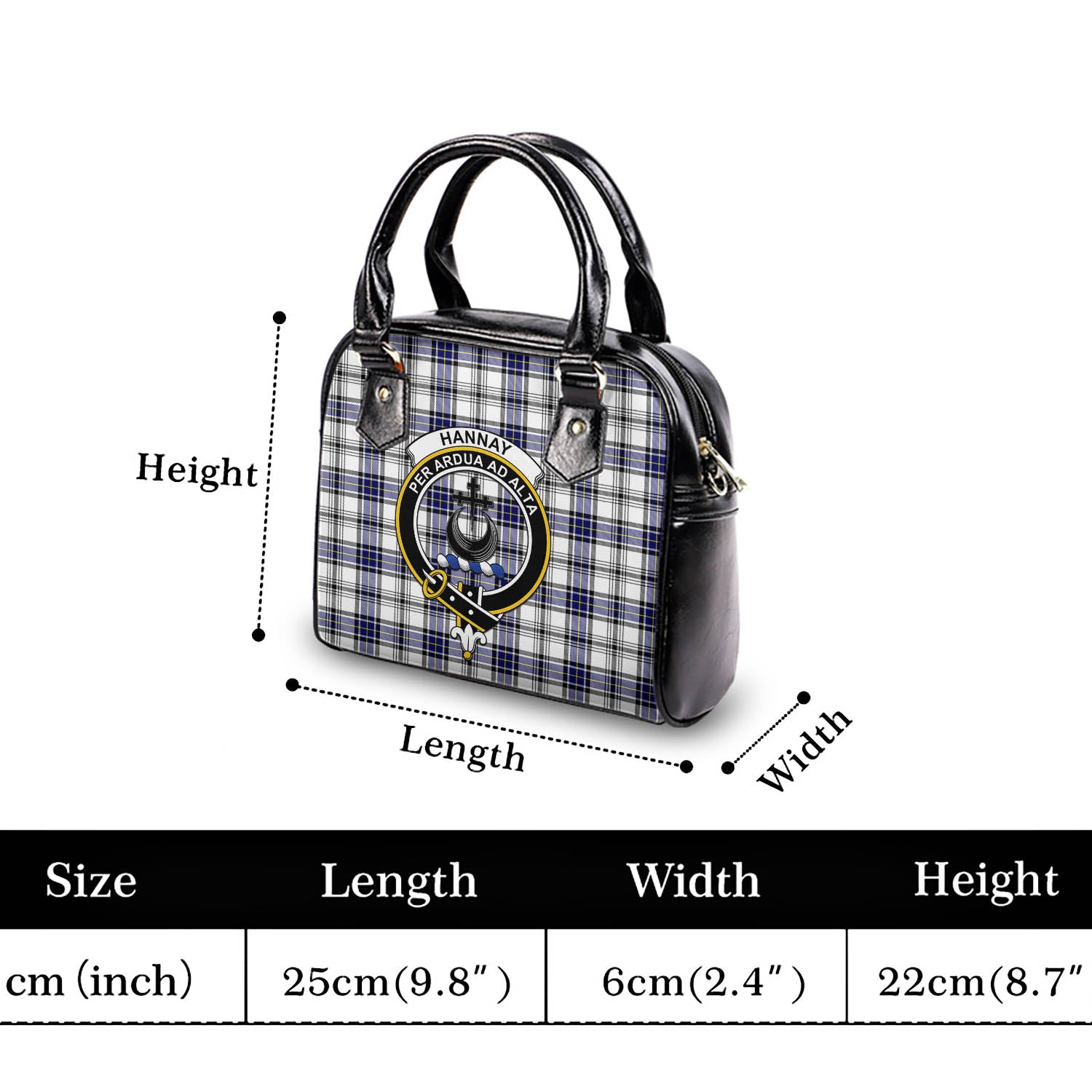 Hannay Modern Tartan Shoulder Handbags with Family Crest - Tartanvibesclothing